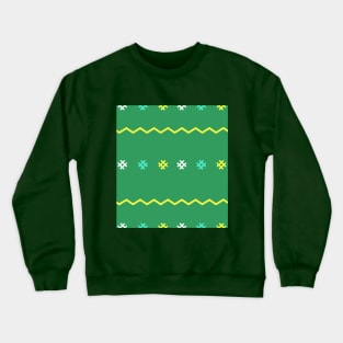 green background cloth pattern and red cut pattern Crewneck Sweatshirt